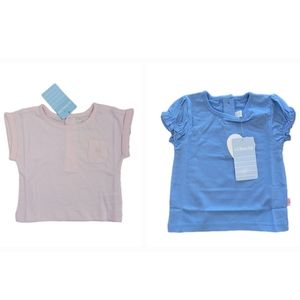 2 NWT Jojo Maman Bebe Girls Shirts Size 6-12 months